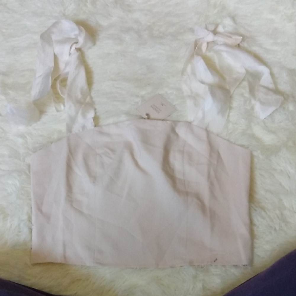 RIHOAS Cream Tie-Strap Tank Top